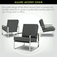 thumbnail image 4 of Studio Designs Home Allure Blended Leather Accent Arm Chair in Smoke Gray, 4 of 13