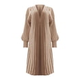 thumbnail image 5 of Suéter de Mujer Gibobby Cárdigan extragrande de otoño-invierno cálido y acogedor talla grande Caqui XL, 5 of 5
