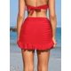 thumbnail image 2 of Traje de baño Swimdress de Mujer Parte de Abajo de natación Swirred Falda de Volante Fruncida Bikini Bottoms Rosa Roja CH Rosa Roja CH Xishao ropa, 2 of 2