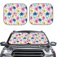 thumbnail image 2 of Windshield Sun Shade, Blue Pink Yellow Rose Flowers Foldable Car Sun Shade Windshield For Front, 2 Pieces, 2 of 4
