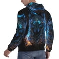 thumbnail image 3 of KLL Cool Blue Light Wolf Print Mens Hoodie Long Sleeve Casual Pullover Hooded Sweatshirt Fashion Drawstring Hoodies with Pocket-4X-Large, 3 of 6