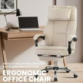 thumbnail image 5 of Office Chair, Ergonomic Big and Tall Computer Desk Chairs, Executive Office Chair with Footrest & Removable Headrest for Home Office, Beige, 5 of 9