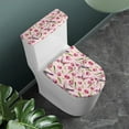 thumbnail image 2 of COEQINE Toilet Lid Cover and Toilet Tank Cover, Durable Easy to Clean Easy Installation Toilet Cover 2 Piece Set for Indoor Decoration, Pink Hummingbird Tulip, 2 of 7
