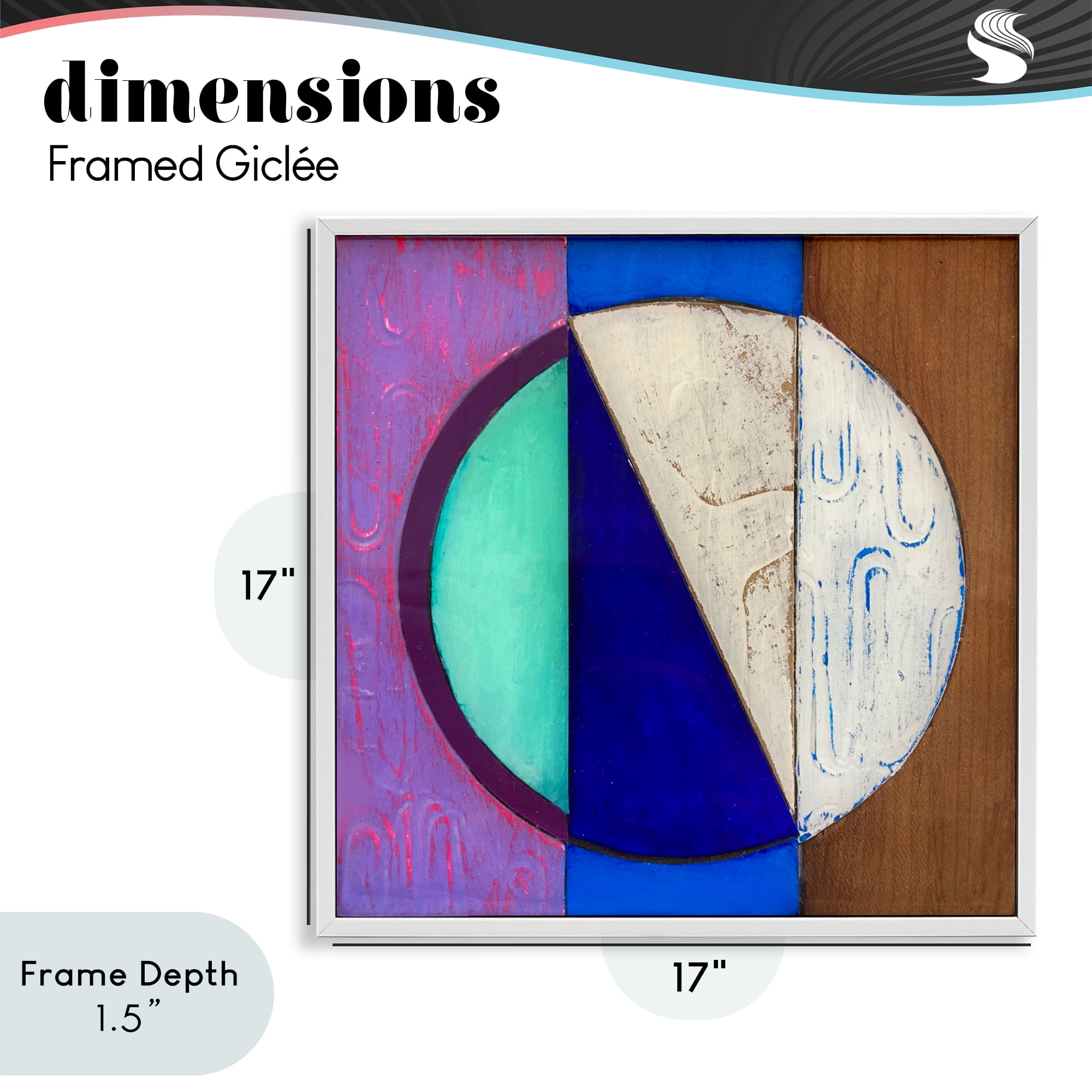 Stupell Industries Structured Blue & Purple Circle White Framed Giclee Art, design by Matthew Finger