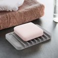 thumbnail image 5 of Juego de 3 jaboneras de silicona con flujo automático, caja de jabón para ducha de baño, cocina o viaje, color gris, 5 of 5