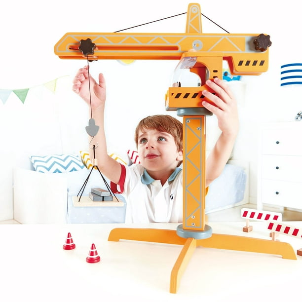 Hape Crane Lift Kid's Wooden Construction Toys Set - E3011 