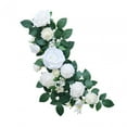 thumbnail image 3 of Tongina Artificial Flower Swag Artificial Flowers Roses Photography Props Olive Leaves Chair Back Flowers Flower Bench for Wedding Bench white, 3 of 8