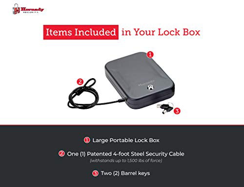 9.5 x 6.5 x 1.75 Black Details about   Hornady Portable Lock Box for Guns and Valuables Large 