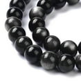 thumbnail image 3 of 5pcs Natural Silver Obsidian Beads Strands Round 10mm Hole: 1.2mm about 36~38pcs/strand 14.84''(37.7~39.5cm), 3 of 4