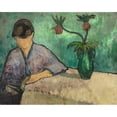 thumbnail image 2 of Emile Bernard 18x15 Gold Ornate Wood Frame and Double Matted Museum Art Print Titled - Young Woman Reading in Kimono (1887), 2 of 4