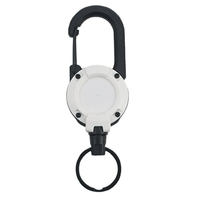 Fixing Clip Badge Reel With 23.6" – Retractable Keychain & ID Holder Metal Belt Clip Lanyard Reel For Keys Badges & Outdoor Work Cable Clip