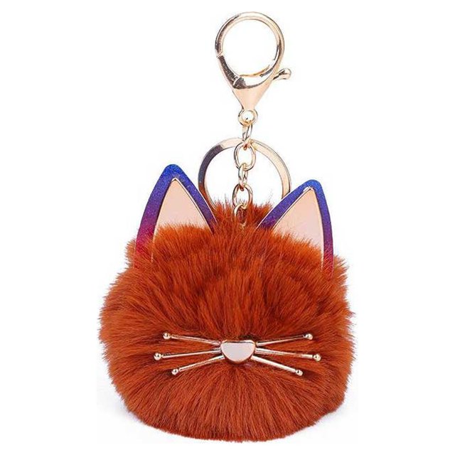 Guardurnaity Lindo llavero moderno hecho a mano de moda Tousy soporte para Llavero colgante portátil hebilla de piel Artificial accesorios de Accesorios de disfraces