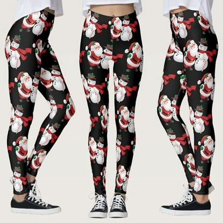 

TIANEK Casual Christmas Print Mid Waist Loose Long Yoga Pajama Pants Clearance