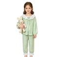 thumbnail image 4 of BOOMNY Child Girls Pajamas Sets 2 Peice Plaid Long Sleeve Lace Sleepwear Tops Pants Pjs Set for Kids Cozy Loungewear Homewear, 4 of 5