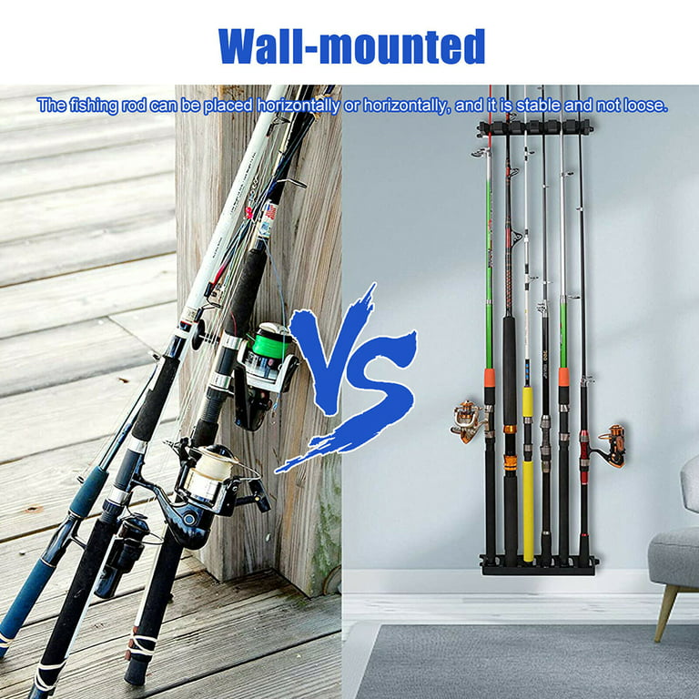 Horizontal Boat Fishing 6 Rod Rack Wall Mount Vertical Holder Storage Pole  Stand