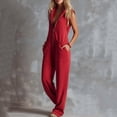 thumbnail image 4 of Guluxicc Womens One Piece Jumpsuit Sleeveless Hooded V-Neck Zipper Front Loose Fit Jumpsuit with Pockets, 4 of 6