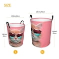 thumbnail image 3 of Balery Cool Cat Pink Sunglasses Cesta de ropa redonda con asas, impermeable, independiente, para ropa, juguetes, dormitorio y familia-Small, 3 of 6