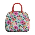 thumbnail image 2 of Lunch Bag Lunch Box for Women Reusable Insulated Lunch Cooler Bags,Large Capacity for Work Travel Picnic,Water-Resistant Pioneer Colorful Floral Lunch Tote Bag Gifts for Woman Mom Red, 2 of 2