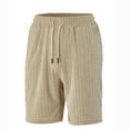 thumbnail image 4 of Aursykel Men's Casual Shorts Summer Drawstring Elastic Waist Beach Hiking Sweatshorts Texture Pant with Pockets, 4 of 7