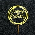 thumbnail image 2 of Round Happy Birthday Letter Cake Topper Acrylic DIY Topper Cake Smash Cupcake Cake Smash Candle Party Handmade Stick, 2 of 6