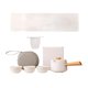 thumbnail image 2 of Juego de té de viaje japonés Juego de té chino con bolsa portátil 1 tetera y 3 Blanco, 2 of 9