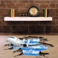 thumbnail image 3 of Pegatinas de pared con diseño de avión de cielo azul y nubes blancas, pegatinas extraíbles, pegatinas 3D para dormitorio, sala de estar, decoración del hogar, baño, 3 of 5