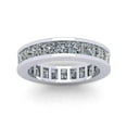 thumbnail image 3 of Natural 3.90Ct Princess Cut Diamond Classic Channel Set Women's Anniversary Wedding Eternity Band Ring Solid 14k White Gold G-H I1, 3 of 3