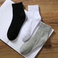 thumbnail image 4 of Mid length sports socks for Men & Women , Size 11-13 Hiking and Sports , 6 Pairs Short socks Thick Cushion , Multi-Size Options for Running Black mid-calf, 4 of 7