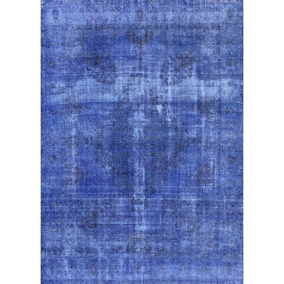 Ahgly Company Indoor Rectangle Mid-Century Modern Blue Orchid Blue Oriental Area Rugs, 3' x 5'