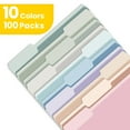 thumbnail image 2 of SUNEE Manila File Folder 8.5 x 11 1/3 Cut Letter Size 100 pack Filing Folder for Work Home 10 Pastel Colors, 2 of 7
