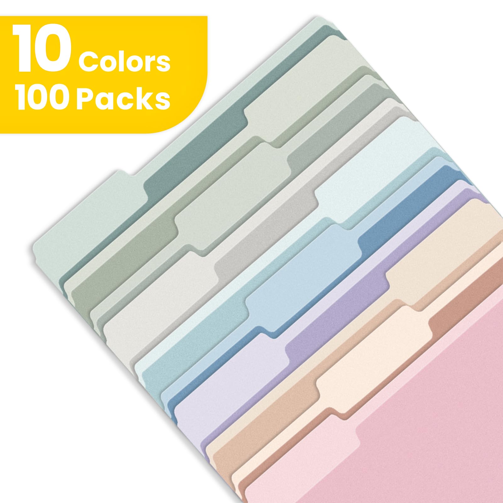 SUNEE Manila File Folders, Letter Size, 1/3-Cut, 100 Pack photo 2