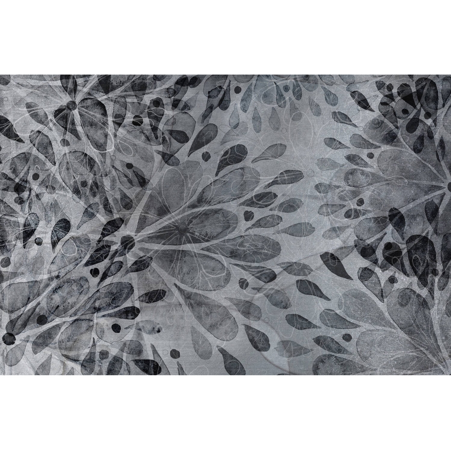 "Monochrome Floral" Painting Print on Wrapped Canvas