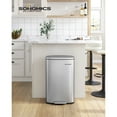 thumbnail image 1 of SONGMICS 13 Gallon (50 L) Trash Can, Stainless Steel Kitchen Garbage Can, Recycling or Waste Bin, Soft Close, Step-On Pedal, Removable Inner Bucket, Silver, 1 of 6