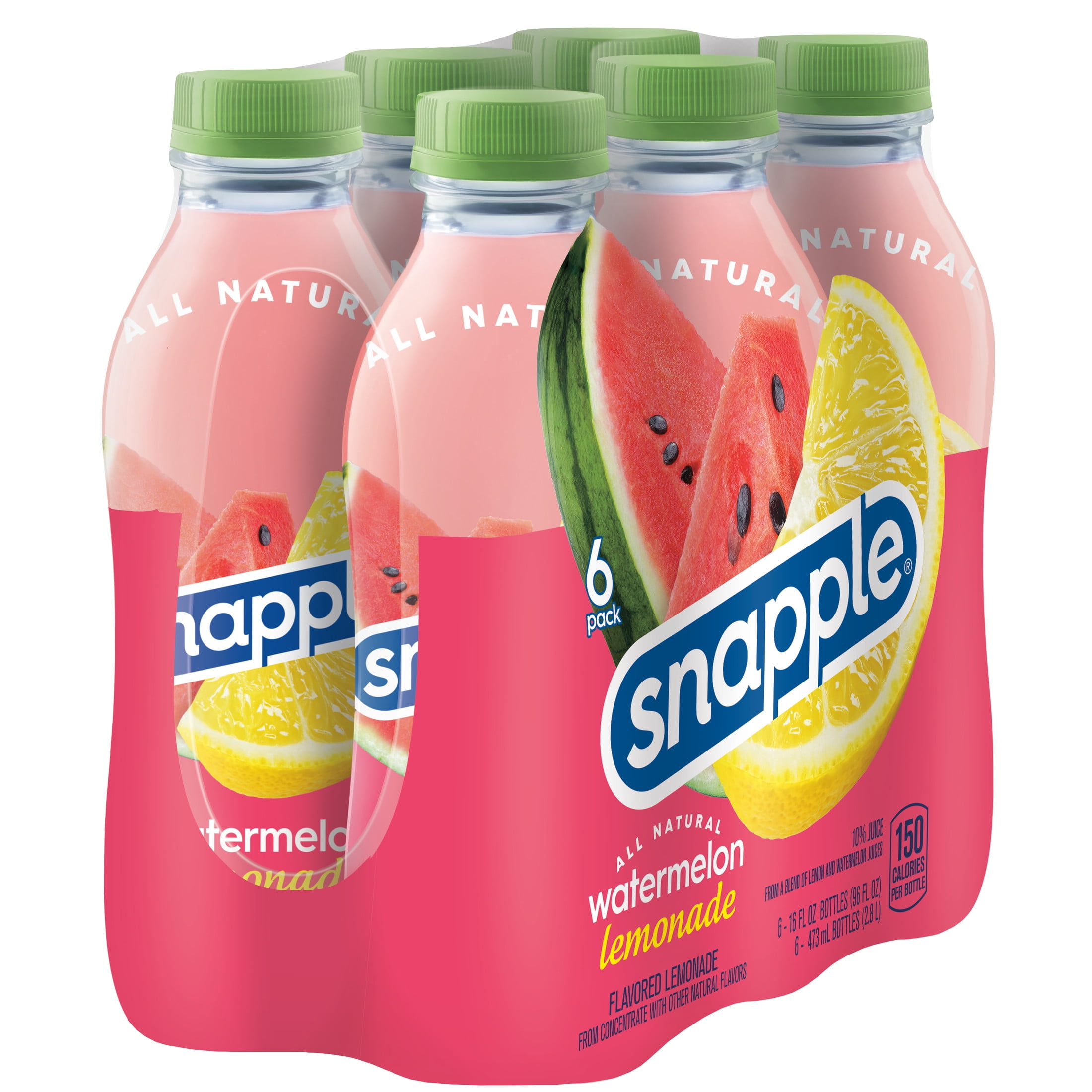 Snapple Watermelon Lemonade Juice Drink, 16 fl oz, 6 Count Bottles