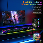 memzuoix LED Mouse pad 31.5×11.8 Inch, Large RGB Glow Gaming Mouse Pad for Computer Keyboard, 12 Cool Lighting Modes, Anti-Slip Base, Waterproof, Stain Resistant, Desk Mouse pad for Wireless mouse