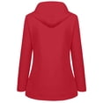 thumbnail image 4 of Women's Plus Size Solid Hooded Raincoat Outdoor Windproof Thickened Jacket Coat for Cold Weather, 4 of 5
