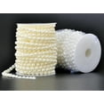 thumbnail image 2 of U8MO 18 Meters Acrylic Flatback Pearl Bead 12mm Chain Garland Trims Wedding Bouquet-Ivory, 2 of 6