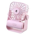 thumbnail image 2 of Ventilador de enfriamiento por pulverización de dos velocidades, silencioso, ajustable, nebulizador, para acampar, portátil rosa, 2 of 9