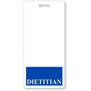 DIETITIAN Badge Buddy - Vertical Heavy Duty Spill & Tear Resistant Cards - 2 Sided Quick Role Identifier ID Buddies for Dietitians - Specialist ID (Blue)