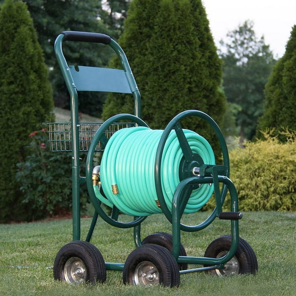 350 ft. Outdoor Garden Yard Water Planting Hose Reel Cart