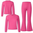 thumbnail image 5 of Splozh Girls Clothes Girls 2 Piece Set Fall Spring Outfits Lounge Sets Long Sleeve Top Wide Leg Pants Sweatsuit Clothing Set Hot Pink,9-10 Years, 5 of 6