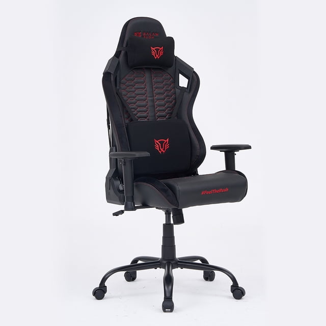 Silla Gamer BALAM RUSH THUNDER MAX V7 Ergonomica Reclinable 180° 120kg Reposabrazos 2D Negro / Rojo BR-940603