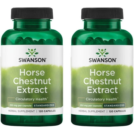 Swanson Horse Chestnut 22% Aescin (Standardized) 250 Milligrams 120 Capsules (2 Pack)