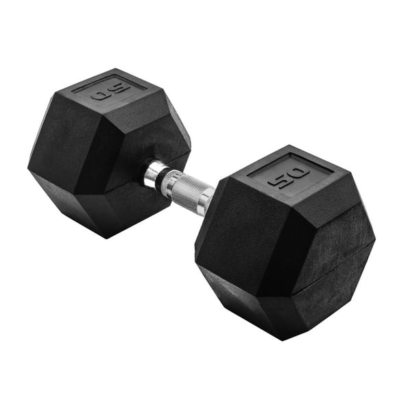 CAP Barbell Coated Hex Dumbbell, Single, 50 lb, Black