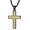 Gold-black, variant on Men's Cross Necklace 316L Stainless Steel Jesus Christ Pendant Gold Plating Pendant CZ Diamond Crucifix Jewelry Rolo Chain 22"+2”