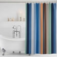 thumbnail image 3 of Colorful Striped Shower Curtain, Waterproof Shower Curtains for Bathroom, Modern Stripes Art Farmhouse Washable Fabric Bathtub Curtain Set Bath Decor with 12 Hooks Standard 72"x72", 3 of 8