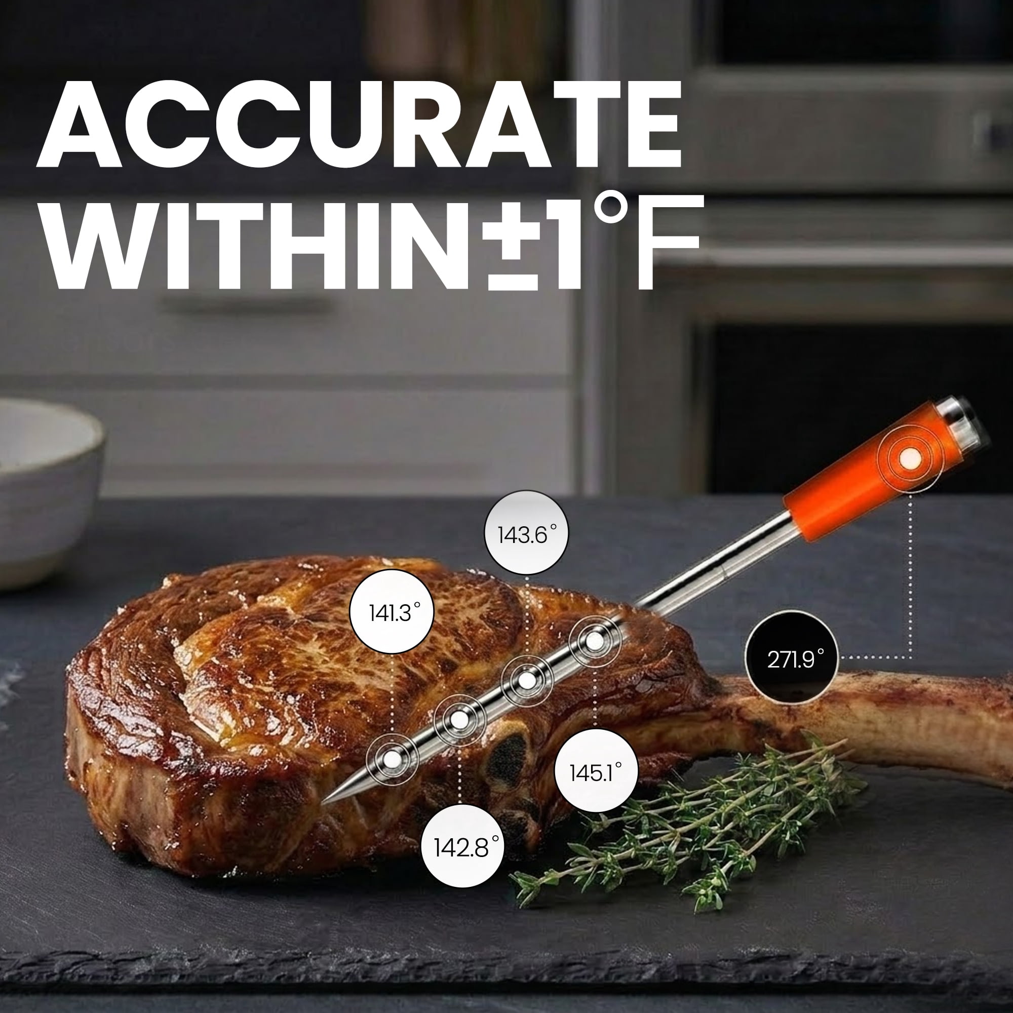 FORICOM Smart Wireless Meat Thermometer ,Ultra-Thin Probes,WiFi Range ,1100°F Heat Safe,IP69 Waterproof ,BBQ, Grill, Oven, Smoker, Air Fryer