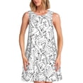 thumbnail image 1 of Fotbe Black White Music Vestido de Verano sin Mangas para Mujer – Vestido Midi Línea A, Estilo Camiseta Floral, Vestido Playero Casual y Fluido, 1 of 7