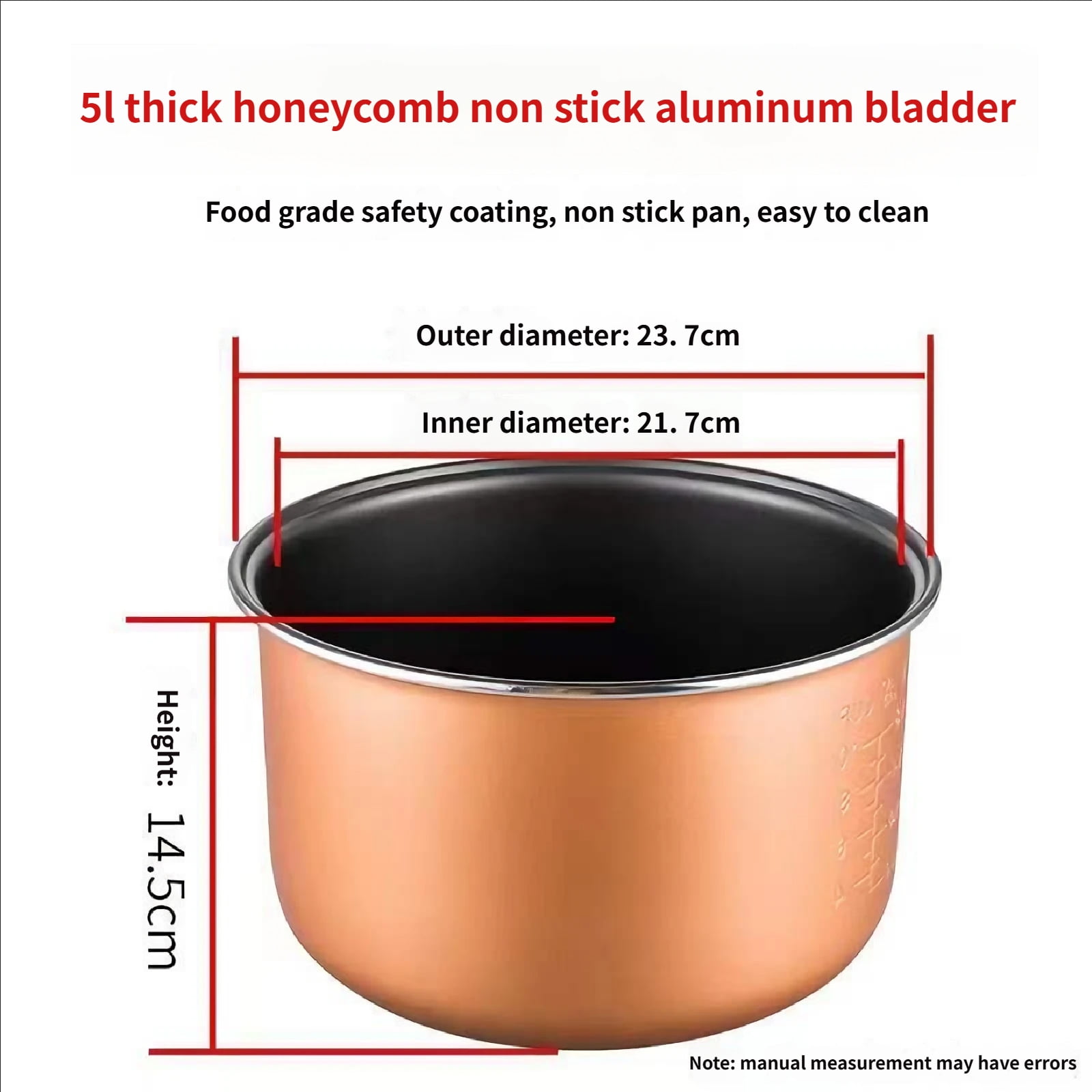 Nonstick Cooking Pot,Stainless Steel Rice Cooker Inner Pots Replacement Nonstick Cooking Pot for Even Heat