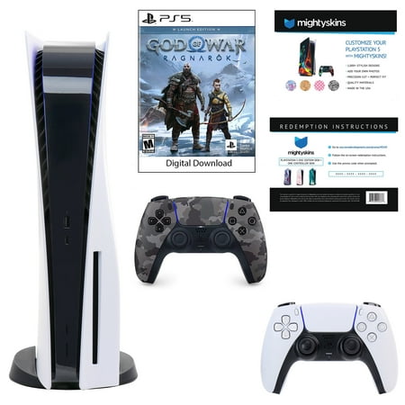 Sony PlayStation 5 Core Console with God of War: Ragnarok with Voucher and DualSense Controller in Grey Camo